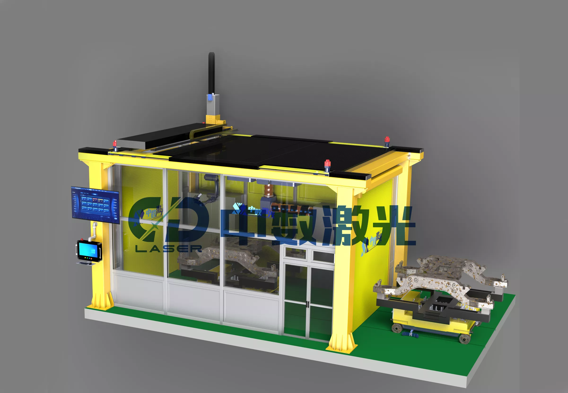 Bogie frame laser cleaning equipment